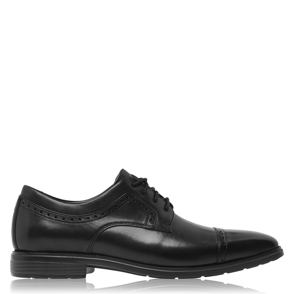 Rockport Dressports Business Cap Toe - Mens Dress Shoes - Black - NZ (KNI-201438)